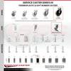 Service Caster 5 Inch Thermoplastic Wheel 1-3/8 Inch Expanding Stem Caster Set with 2 Brakes SCC-EX05S510-TPRS-138-2-SLB-2